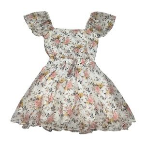 Francesca’s Floral Dress with Ruffled Sleeves